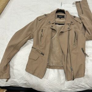 BNCI by Blanc Noir faux fur lined jacket medium